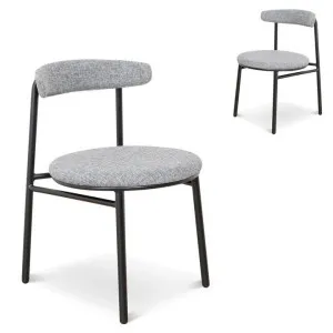 Set of 2 - Oneal Fabric Dining Chair - Lava Grey by Interior Secrets - AfterPay Available by Interior Secrets, a Dining Chairs for sale on Style Sourcebook