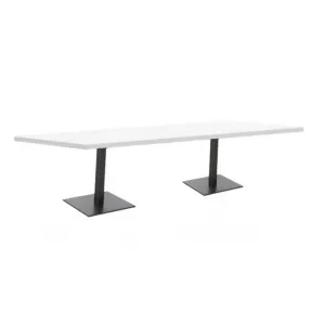 Ex Display - Scope 2.4m Boardroom Rectangular Office Table - White Top with Black Legs by Interior Secrets - AfterPay Available by Interior Secrets, a Study for sale on Style Sourcebook