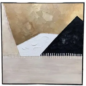 H071 Black Framed Full Hand Painted Artwork 100 cm x 100 cm by null, a Painted Canvases for sale on Style Sourcebook