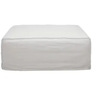 Como Linen Square Ottoman Pure White - 100cm x 100cm by James Lane, a Ottomans for sale on Style Sourcebook