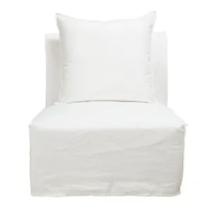 Como Linen Armless Slipper Chair Pure White - 1 Seater by James Lane, a Chairs for sale on Style Sourcebook