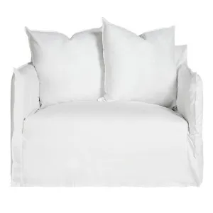 Como Linen Darling Chair Pure White - 1.5 Seater by James Lane, a Sofas for sale on Style Sourcebook