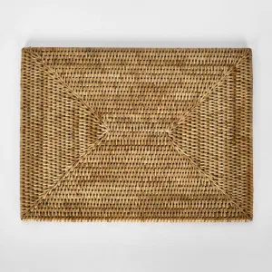 Paume Rattan Rectangle Placemat Natural by Florabelle Living, a Placemats for sale on Style Sourcebook