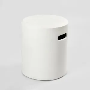 Vargo Drum Stool White by Florabelle Living, a Stools for sale on Style Sourcebook