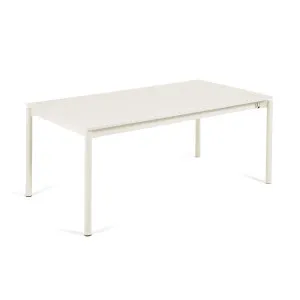 Zaltana extendable outdoor table made of aluminium in a light grey finish, 180 (240) x 100 cm by Kave Home, a Tables for sale on Style Sourcebook