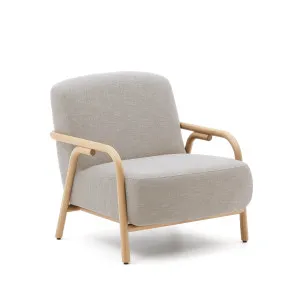 Sylo beige armchair made from solid ash wood, FSC 100% by Kave Home, a Chairs for sale on Style Sourcebook