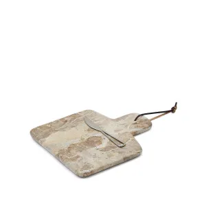 Suka large cutting board and beige marble knife set by Kave Home, a Chopping Boards for sale on Style Sourcebook