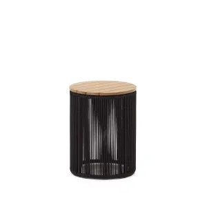 Dandara side table made of steel, black cord and solid acacia wood, Ø40 cm FSC 100% by Kave Home, a Tables for sale on Style Sourcebook