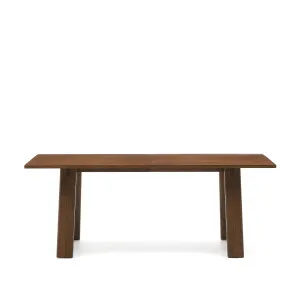 Arlen extendable table in solid oak wood and veneer with a walnut finish 200(250) 95 cm FSC Mix Credit by Kave Home, a Dining Tables for sale on Style Sourcebook