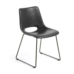 Zahara black chair with steel legs with black finish by Kave Home, a Dining Chairs for sale on Style Sourcebook