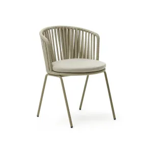 Saconca outdoor chair made with cord and green galvanised steel by Kave Home, a Outdoor Chairs for sale on Style Sourcebook