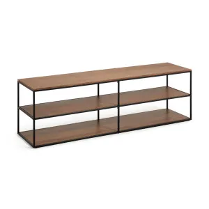 Yoana TV stand with a walnut veneer and painted black metal structure, 160 x 40 cm by Kave Home, a Entertainment Units & TV Stands for sale on Style Sourcebook