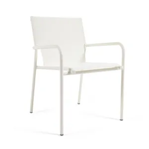 Zaltana stackable outdoor chair in aluminium with a matte white painted finish by Kave Home, a Outdoor Chairs for sale on Style Sourcebook