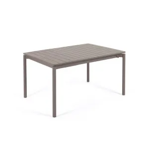 Zaltana extendable aluminium outdoor table with matt brown finish 140 (200) x 90 cm by Kave Home, a Tables for sale on Style Sourcebook