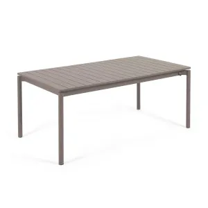 Zaltana extendable aluminium outdoor table with matt brown finish 180 (240) x 100 cm by Kave Home, a Tables for sale on Style Sourcebook