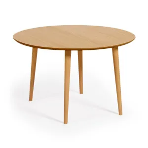 Oqui extendable oval table with an oak veneer and solid wood legs, Ø 120 (200) x 120 cm by Kave Home, a Dining Tables for sale on Style Sourcebook