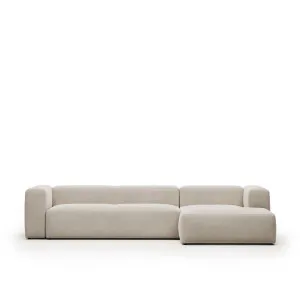 Blok 4 seater sofa with right-hand chaise longue in beige, 330 cm FSC Mix Credit by Kave Home, a Sofas for sale on Style Sourcebook