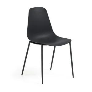 Whatts chair with steel legs in black finnish by Kave Home, a Dining Chairs for sale on Style Sourcebook