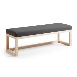 Loya solid beech wood bench in black, 128 cm by Kave Home, a Benches for sale on Style Sourcebook