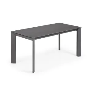 Axis extendable porcelain table with Volcano Rock finish and dark grey legs, 160 (220) cm by Kave Home, a Dining Tables for sale on Style Sourcebook