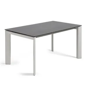 Axis porcelain extendable table in Volcano Rock finish with grey legs 160 (220) cm by Kave Home, a Dining Tables for sale on Style Sourcebook