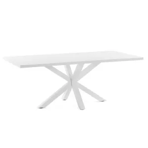 Argo table in melamine with white finish and steel legs with white finish 200 x 100 cm by Kave Home, a Dining Tables for sale on Style Sourcebook