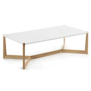 White and ash Quatro coffee table 120 x 60 cm by Kave Home, a Coffee Table for sale on Style Sourcebook