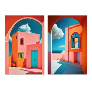 Geometric Town, Set Of 2 , By Treechild by Gioia Wall Art, a Prints for sale on Style Sourcebook