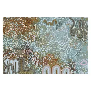 Earth's Gathering, Blue Tones , By Tulearah Shield by Gioia Wall Art, a Aboriginal Art for sale on Style Sourcebook