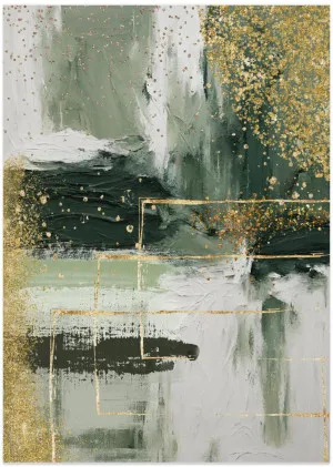 Green and Gold Moment, Style A, By Sally Ann Moss by Gioia Wall Art, a Prints for sale on Style Sourcebook