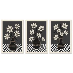 Checker Floral, Style A, B & C, Set Of 3 , By Nina Blue by Gioia Wall Art, a Prints for sale on Style Sourcebook