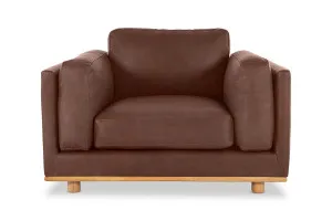 Nevada Leather Modern Armchair, Phoenix Coffee, by Lounge Lovers by Lounge Lovers, a Chairs for sale on Style Sourcebook