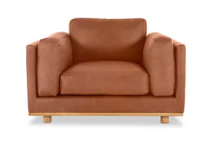 Nevada Leather Modern Armchair, Phoenix Saddle, by Lounge Lovers by Lounge Lovers, a Chairs for sale on Style Sourcebook