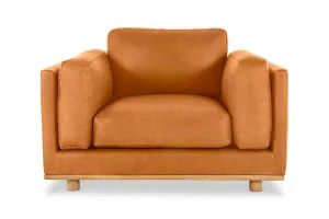 Nevada Leather Modern Armchair, Phoenix Tan, by Lounge Lovers by Lounge Lovers, a Chairs for sale on Style Sourcebook
