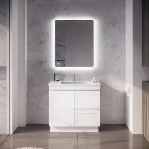 Riva Miami Matte White 900mm Single Bowl Floor Standing Vanity (Available In Left And Right Hand Drawer) by Riva, a Vanities for sale on Style Sourcebook