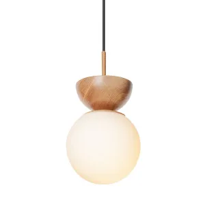 Oslo Glass Wood Pendant Light by Fat Shack Vintage, a Chandeliers for sale on Style Sourcebook