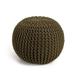 Chloe round pouffe, 100% dark green cotton, Ø 50 cm by Kave Home, a Ottomans for sale on Style Sourcebook