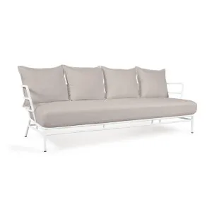 Mareluz 3 seater sofa in white steel, 197 cm by Kave Home, a Outdoor Sofas for sale on Style Sourcebook