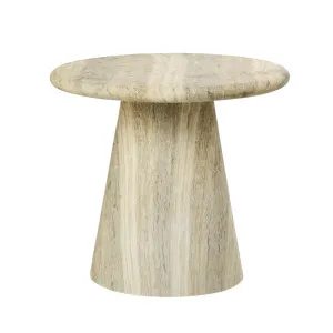 Parisi Round Side Table Grey Travertine Look - Outdoor by Florabelle Living, a Coffee Table for sale on Style Sourcebook