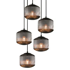 Steller Reeded Glass Multi Drop Pendant by Fat Shack Vintage, a Pendant Lighting for sale on Style Sourcebook