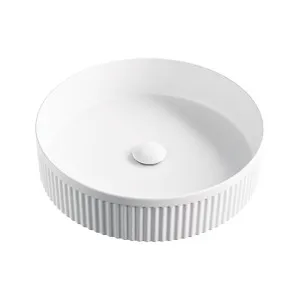 Eleanor Round Above Counter Fluted Basin, Matte White by Fienza, a Basins for sale on Style Sourcebook