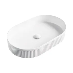 Eleanor Oval Above Counter Fluted Basin, Matte White by Fienza, a Basins for sale on Style Sourcebook