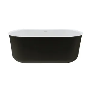 Windsor Freestanding Acrylic Bath with Overflow, 1500mm, Matte Black by Fienza, a Bathtubs for sale on Style Sourcebook