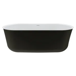 Windsor Freestanding Acrylic Bath with Overflow, 1700mm, Matte Black by Fienza, a Bathtubs for sale on Style Sourcebook