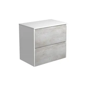 Amato Industrial 750 Wall-Hung Cabinet, Satin White Panels by Fienza, a Vanities for sale on Style Sourcebook