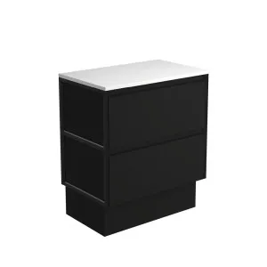 Amato Satin Black 750 Cabinet on Kickboard, Matte Black Frames by Fienza, a Vanities for sale on Style Sourcebook