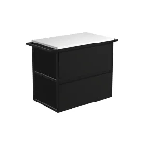 Amato Satin Black 750 Wall-Hung Cabinet, Matte Black Towel Rails by Fienza, a Vanities for sale on Style Sourcebook