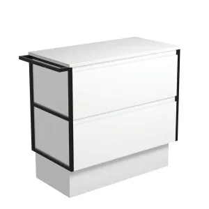 Amato Satin White 900 Cabinet on Kickboard, 1 Frame & 1 Towel Rail by Fienza, a Vanities for sale on Style Sourcebook