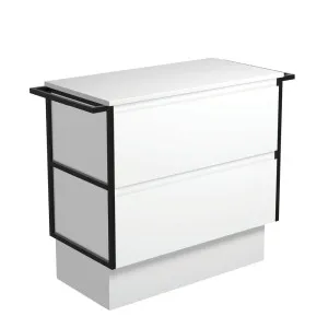 Amato Satin White 900 Cabinet on Kickboard, Matte Black Towel Rails by Fienza, a Vanities for sale on Style Sourcebook