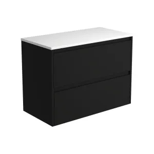 Amato Satin Black 900 Wall-Hung Cabinet, Satin Black Panels by Fienza, a Vanities for sale on Style Sourcebook